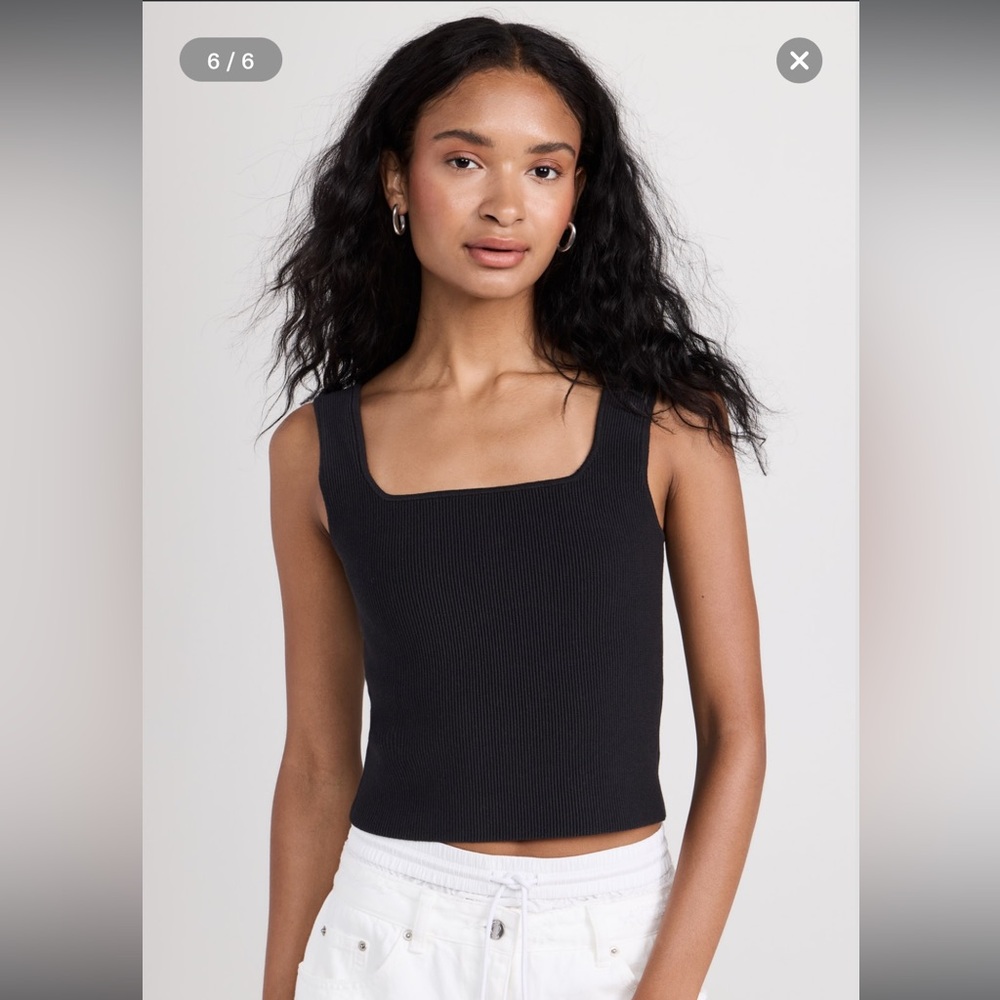 Reformation Julia Ribbed Sweater Tank Black XL